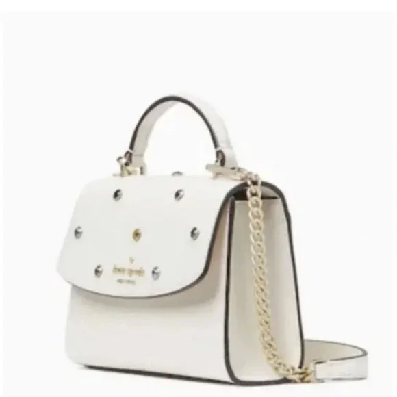 Kate Spade Darcy Micro Satchel Studded Festive Cream with Multicolor Accents - Picture 2 of 11